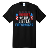 4th Of July Birthday Brother Of The Little Firecracker Tall T-Shirt