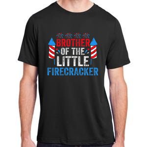 4th Of July Birthday Brother Of The Little Firecracker Adult ChromaSoft Performance T-Shirt