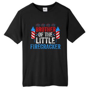 4th Of July Birthday Brother Of The Little Firecracker Tall Fusion ChromaSoft Performance T-Shirt