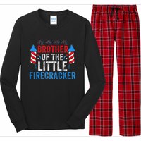 4th Of July Birthday Brother Of The Little Firecracker Long Sleeve Pajama Set