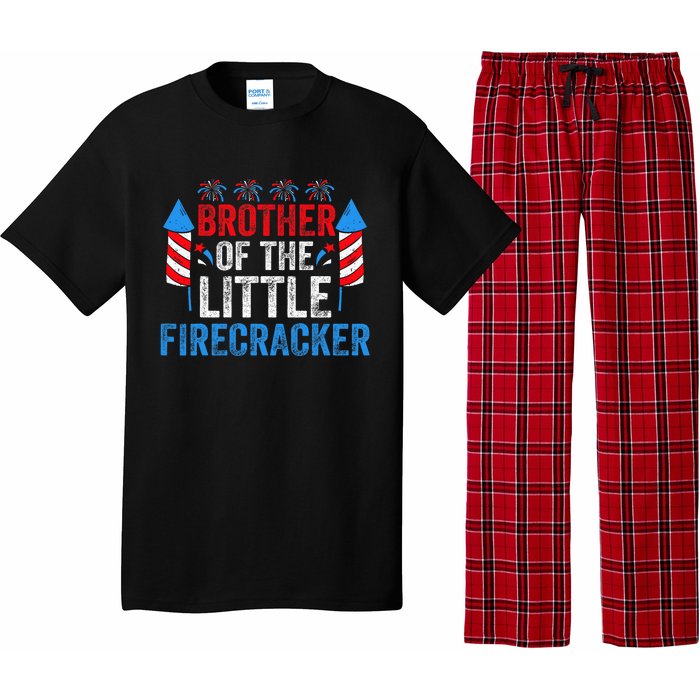 4th Of July Birthday Brother Of The Little Firecracker Pajama Set