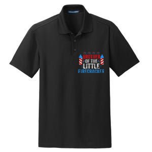 4th Of July Birthday Brother Of The Little Firecracker Dry Zone Grid Polo