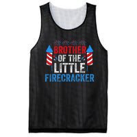 4th Of July Birthday Brother Of The Little Firecracker Mesh Reversible Basketball Jersey Tank