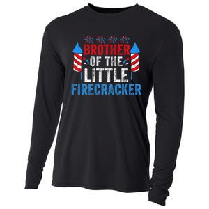 4th Of July Birthday Brother Of The Little Firecracker Cooling Performance Long Sleeve Crew