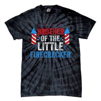 4th Of July Birthday Brother Of The Little Firecracker Tie-Dye T-Shirt