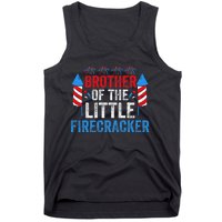 4th Of July Birthday Brother Of The Little Firecracker Tank Top