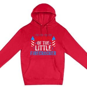 4th Of July Birthday Brother Of The Little Firecracker Premium Pullover Hoodie