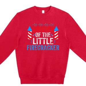 4th Of July Birthday Brother Of The Little Firecracker Premium Crewneck Sweatshirt