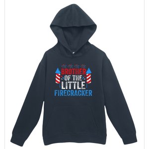 4th Of July Birthday Brother Of The Little Firecracker Urban Pullover Hoodie