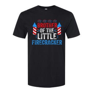 4th Of July Birthday Brother Of The Little Firecracker Softstyle CVC T-Shirt