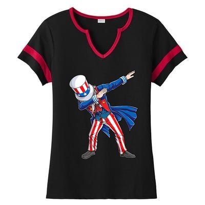 4th Of July For Dabbing Uncle Sam Ladies Halftime Notch Neck Tee