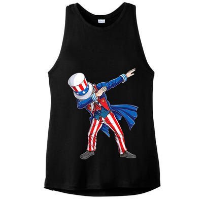 4th Of July For Dabbing Uncle Sam Ladies PosiCharge Tri-Blend Wicking Tank