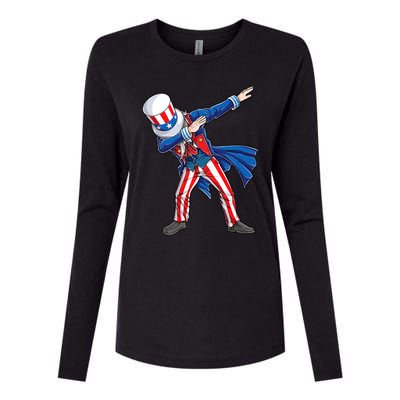 4th Of July For Dabbing Uncle Sam Womens Cotton Relaxed Long Sleeve T-Shirt