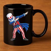 4th Of July For Dabbing Uncle Sam 11oz C Handle Ceramic Mug