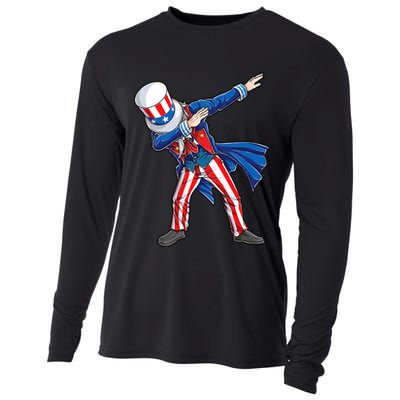 4th Of July For Dabbing Uncle Sam Cooling Performance Long Sleeve Crew