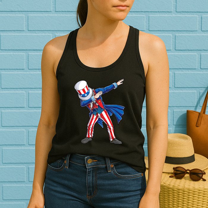 4th Of July For Dabbing Uncle Sam Womens Tank Top