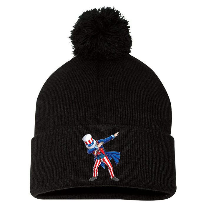 4th Of July For Dabbing Uncle Sam Pom Pom 12in Knit Beanie