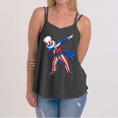 4th Of July For Dabbing Uncle Sam Women's Strappy Tank