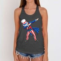 4th Of July For Dabbing Uncle Sam Women's Knotted Racerback Tank