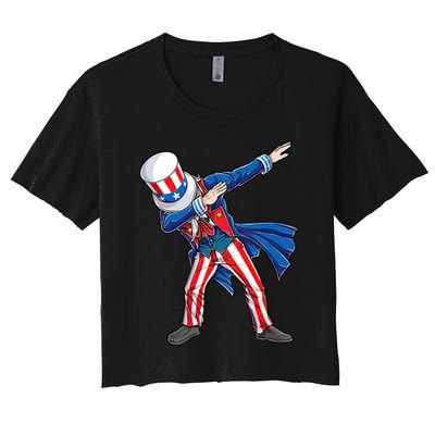 4th Of July For Dabbing Uncle Sam Crop Top
