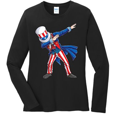 4th Of July For Dabbing Uncle Sam Ladies Long Sleeve Shirt