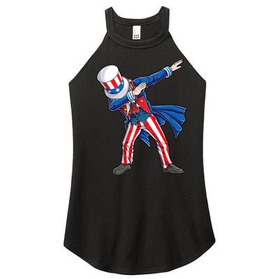 4th Of July For Dabbing Uncle Sam Women's Perfect Tri Rocker Tank