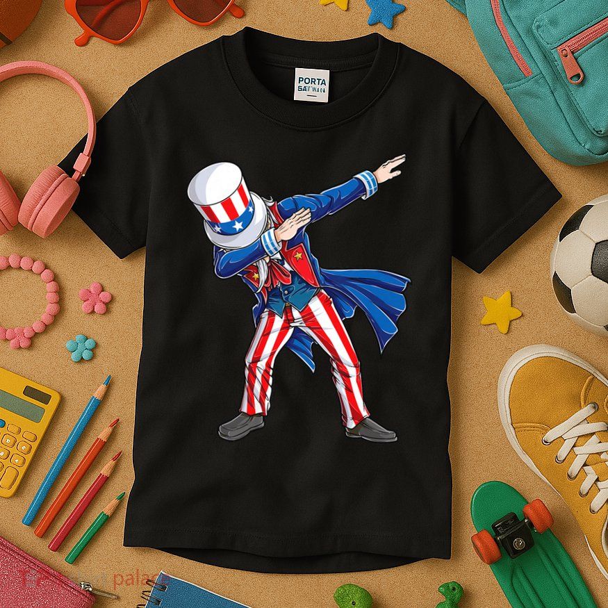 4th Of July For Dabbing Uncle Sam Kids T-Shirt
