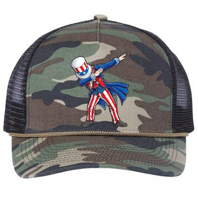 4th Of July For Dabbing Uncle Sam Retro Rope Trucker Hat Cap