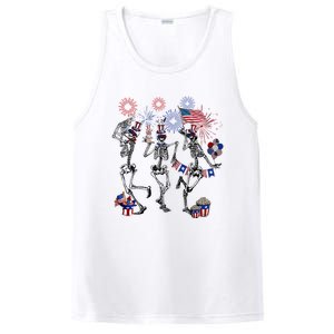 4th Of July Skellies Dancing Skeleton American Flag Great Gift PosiCharge Competitor Tank