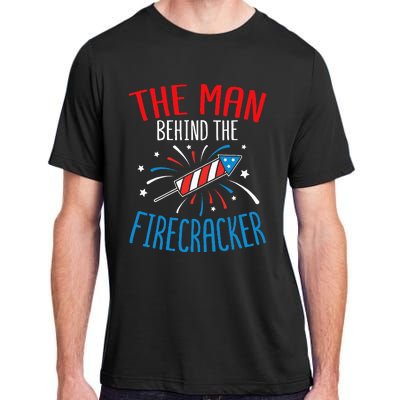 4th Of July Baby Shower The Man Behind The Firecracker Adult ChromaSoft Performance T-Shirt