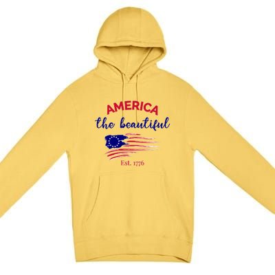 4th Of July America The Beautiful Est Gift Premium Pullover Hoodie