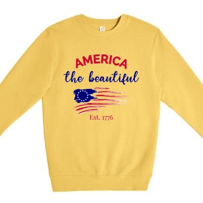 4th Of July America The Beautiful Est Gift Premium Crewneck Sweatshirt