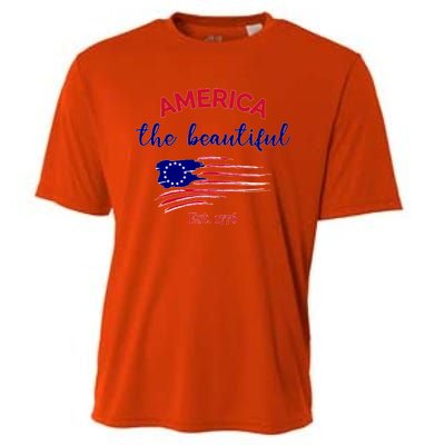 4th Of July America The Beautiful Est Gift Cooling Performance Crew T-Shirt