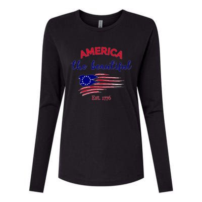 4th Of July America The Beautiful Est Gift Womens Cotton Relaxed Long Sleeve T-Shirt