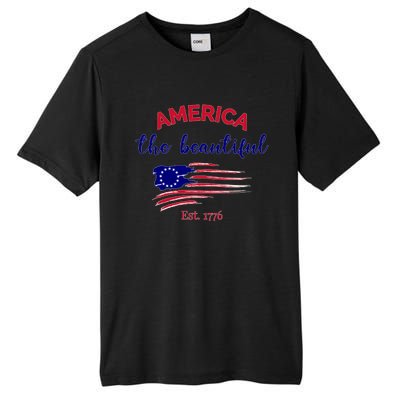 4th Of July America The Beautiful Est Gift Tall Fusion ChromaSoft Performance T-Shirt