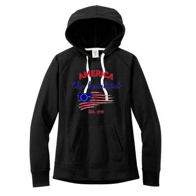 4th Of July America The Beautiful Est Gift Women's Fleece Hoodie