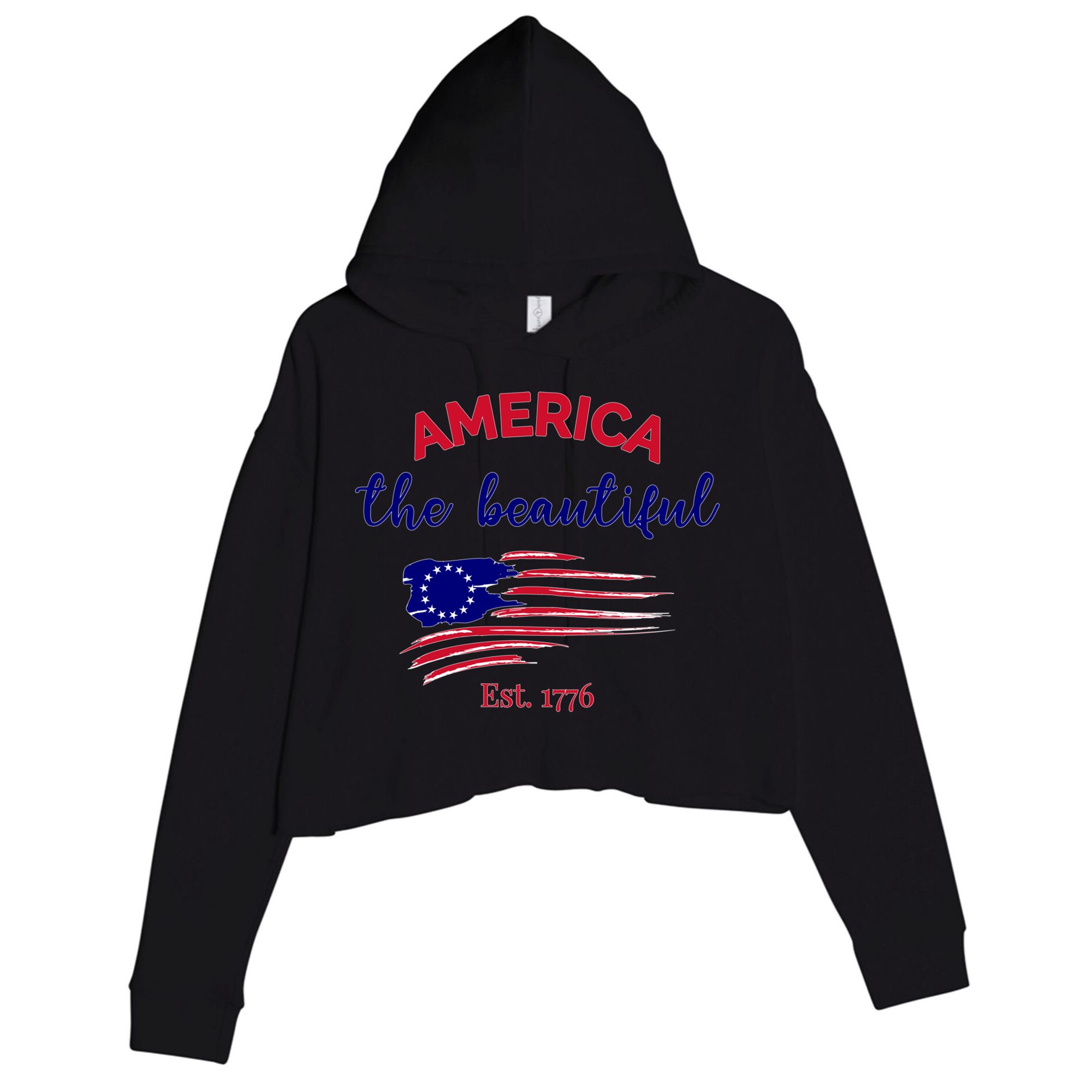 4th Of July America The Beautiful Est Gift Crop Fleece Hoodie