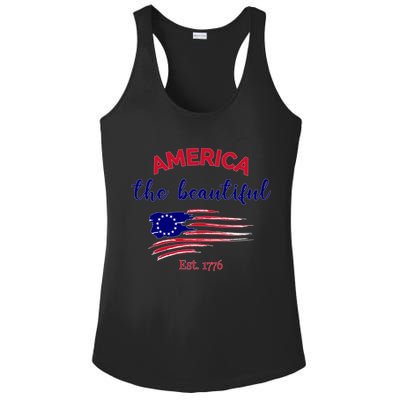 4th Of July America The Beautiful Est Gift Ladies PosiCharge Competitor Racerback Tank