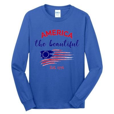 4th Of July America The Beautiful Est Gift Tall Long Sleeve T-Shirt
