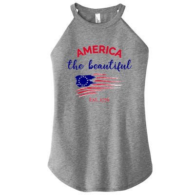 4th Of July America The Beautiful Est Gift Women’s Perfect Tri Rocker Tank