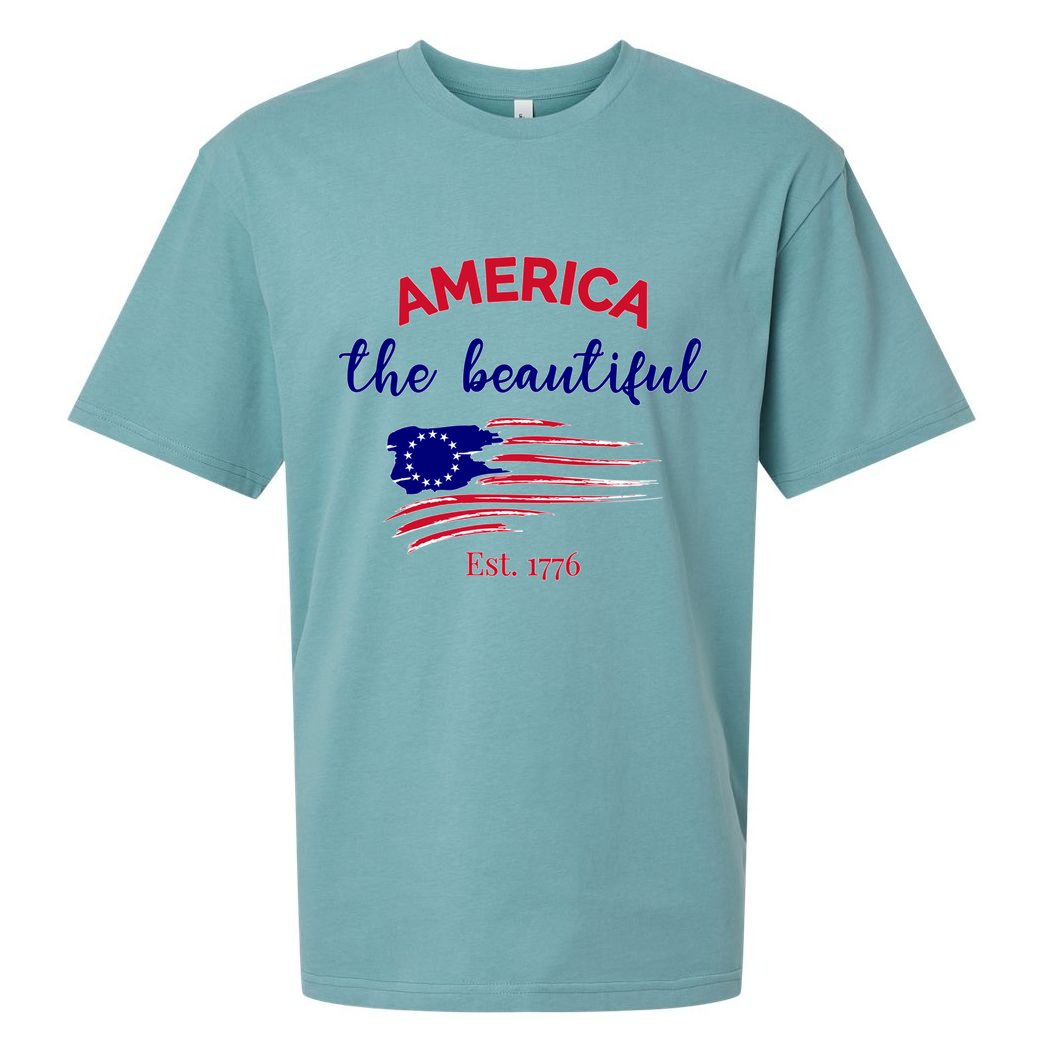 4th Of July America The Beautiful Est Gift Sueded Cloud Jersey T-Shirt