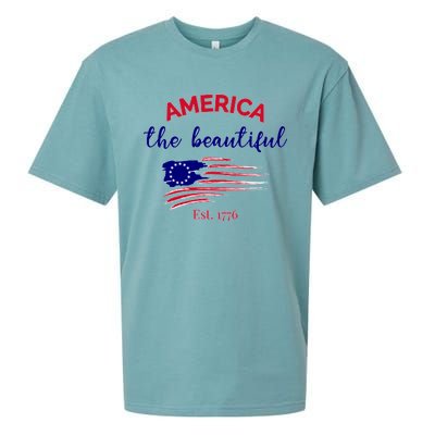 4th Of July America The Beautiful Est Gift Sueded Cloud Jersey T-Shirt