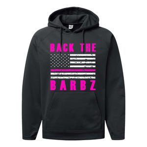 4Th Of July Back The Barbz Flag Love Barbs Performance Fleece Hoodie