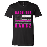 4Th Of July Back The Barbz Flag Love Barbs V-Neck T-Shirt