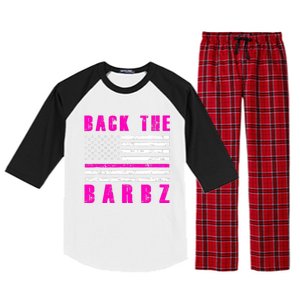 4Th Of July Back The Barbz Flag Love Barbs Raglan Sleeve Pajama Set