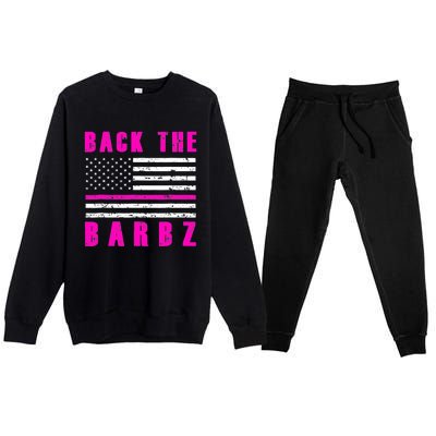 4Th Of July Back The Barbz Flag Love Barbs Premium Crewneck Sweatsuit Set