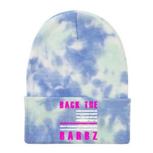 4Th Of July Back The Barbz Flag Love Barbs Tie Dye 12in Knit Beanie