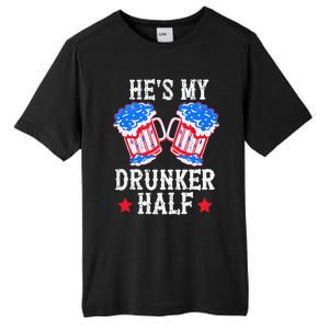 4th of July Matching Couple He's Is My Drunker Half Tall Fusion ChromaSoft Performance T-Shirt