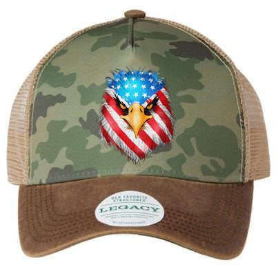 4th Of July Patriotic Eagle Usa American Flag Legacy Tie Dye Trucker Hat
