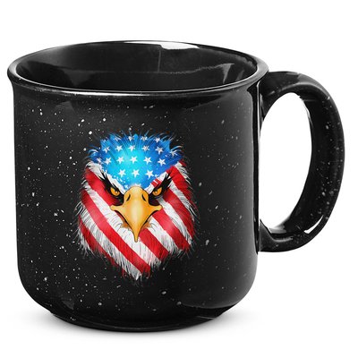 4th Of July Patriotic Eagle Usa American Flag 15oz Campfire Ceramic Mug